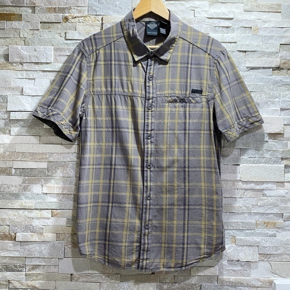 Harley Davidson Brown Button Down Plaid Shirt - Picture 1 of 9